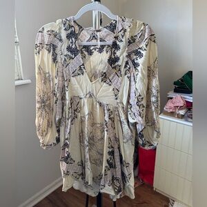 Free People paisley cream tunic